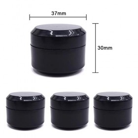 WAenZeeNH Lot de 6 pots vides en plastique noir anti-fuite rechargeables pour produits de beauté et crèmes pour le visage 3 