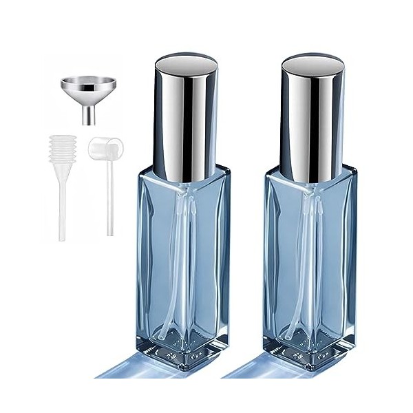 SONGQEE Atomiseur de parfum rechargeable, mini flacons vaporisateurs de parfum de voyage vides en verre portable pour parfum 