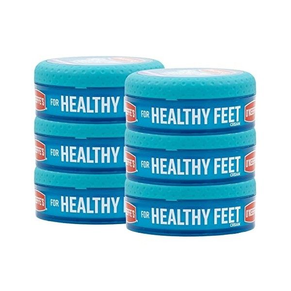 OKeeffes K0320001-4 Sain Pieds Crème de Pieds en Pot Lot de 4 , 3.2 Oz - Bleu, 6- Pack