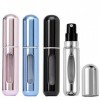 Lot de 4 atomiseurs de parfum, 5 ml rechargeables - Mini atomiseurs de voyage vides avec fenêtre visuelle pour huiles essenti