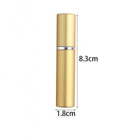 Mini atomiseur de parfum portable - 5 ml - En aluminium - Pour voyage - Doré