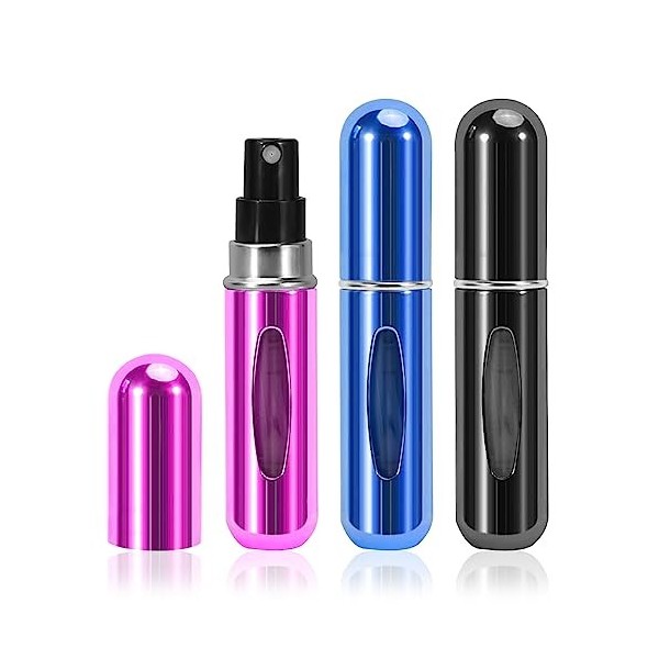 3 Pcs Bouteille Vaporisateur de Parfum, 5ml Mini portable Atomiseur Réutilisable, Avec fenêtre, Bouteille de Parfum Rechargea