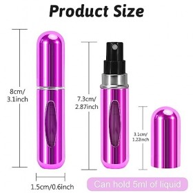 3 Pcs Bouteille Vaporisateur de Parfum, 5ml Mini portable Atomiseur Réutilisable, Avec fenêtre, Bouteille de Parfum Rechargea