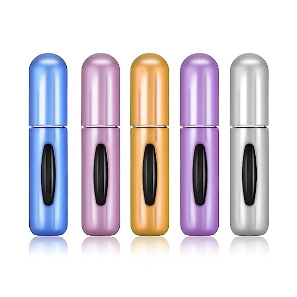 Bewudy 5 pcs vaporisateur de parfum, 5ml flacon de parfum rechargeable mini portable vaporisateur de parfum sac vaporisateur 