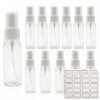 FINEASY 12PCS 30ml Flacon Spray Vide Rechargeable Vaporisateur,Pulvérisateur Atomiseur,Bouteille de Voyage Transparente,Vapor