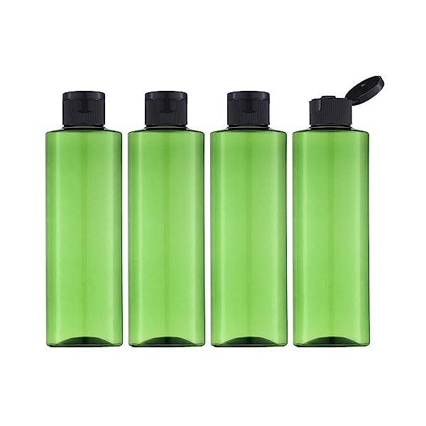 Toureal 250ML Flacon avec Flip Cap Vide 4 Pièces , Rechargeable Bouteille de Voyage pour Cosmétique avec Entonnoir Transpar