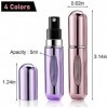 Gigmeta Lot de 4 Bouteille Vaporisateur de Parfum de Voyage, 5ml Mini Portable Voyage Parfum Atomiseur Bouteille Vaporisateur