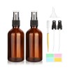 2Pcs Vaporisateurs en verre ambré de 30 ml bouteilles vides avec atomiseurs pour huiles essentielles et parfums - entonnoir, 