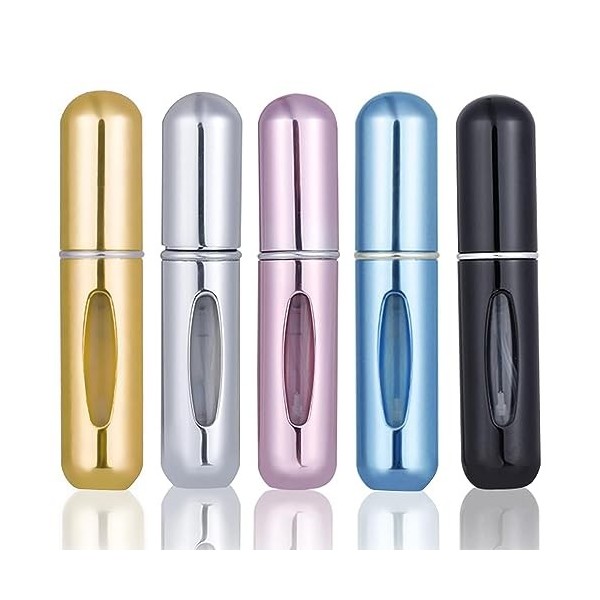 5 Pcs Bouteille Vaporisateur de Parfum, 5ml Mini portable Atomiseur Réutilisable, Avec fenêtre, Bouteille de Parfum Rechargea