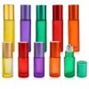 DGN 10 Pièces Coloré Roll On Huiles Bouteilles en Verre, Roll-on de 5ml/10ml, Flacon Roll On Huiles Essentielles Vide, Rechar