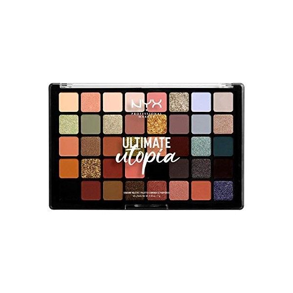 NYX Professional Makeup Palette de Fards à Paupières Ultimate, Pigments Pressés, 40 Teintes Mates, Satinées et Métalliques, C