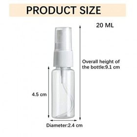 Flacon Spray Vide, 5 Pièces 20 ml Flacon Vaporisateur, Bouteille Spray Vide Transparent, Spray Sous-Bouteilles de Cosmétiques