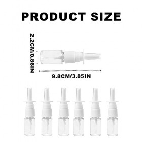 SSRDFU 6 pièces vaporisateurs nasaux vides de Verre, pour huile essentielle, maquillage et eau saline 10ml 