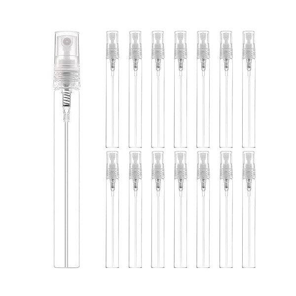 Phomanttonary Lot de 24 Pièces Mini Vaporisateurs de Parfum, Flacon Pulvérisateur Vide en Transparent de 5ML pour Échantillon