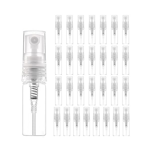 Phomanttonary Lot de 24 Pièces Mini Vaporisateurs de Parfum, Flacon Pulvérisateur Vide en Transparent de 5ML pour Échantillon