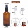 FINDIR 3pcs Flacon Vaporisateur 100ml Flacon Spray Ambre Bouteille Spray Verre Vide avec pipette et mini Entonnoir Rechargeab