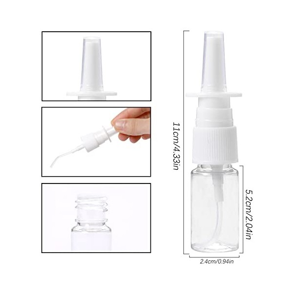 Sliverdew Lot de 6 vaporisateurs nasaux vides rechargeables pour eau, parfum, huiles essentielles, 20 ml