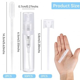 30 Flacons Vaporisateurs Vide 3ml, Mini Fine Brume Bouteille de Pulvérisation, Spray Vide en Plastique Transparent, Echantill