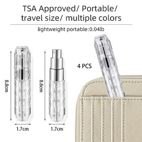 RYMAUP® Lot de 4 mini flacons de parfum rechargeables pour homme et femme 5 ml