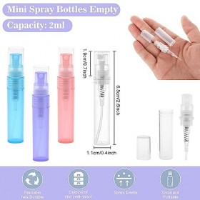 LANSKYLAN 40 Pcs Mini Vaporisateur Parfum Vide 2ml Echantillon Parfum en Plastique Atomiseur de Parfum Rechargeable Flacon Pa