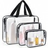 3 pièces Trousse de Toilette Transparente, Étanche, PVC Multifonction, Pochette Transparente pour Hommes, Femme, Enfant Sac d