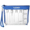 LUZWAY Trousse de Toilette Transparente + 8 Bouteilles Vide de Voyage pour Liquides Max.100ml , Kit de Voyage pour l’Avion, 