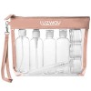 LUZWAY Trousse de Toilette Transparente + 8 Bouteilles Vide de Voyage pour Liquides Max.100ml , Kit de Voyage pour l’Avion, 