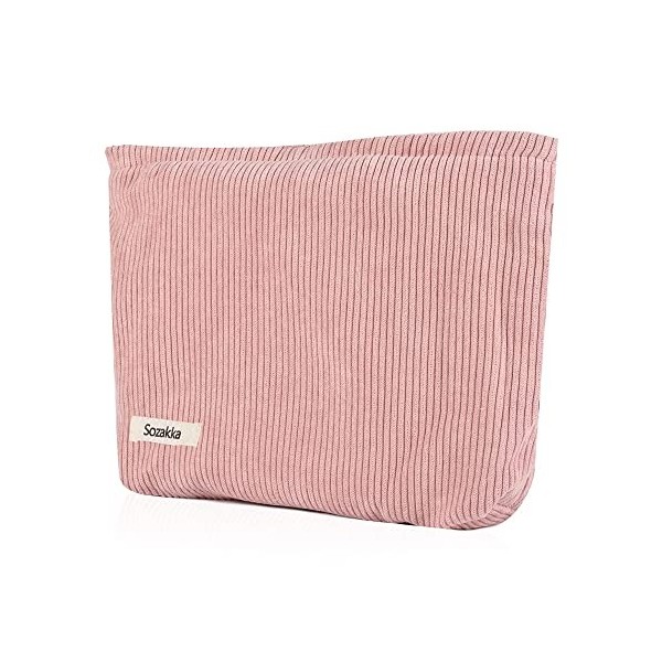 Petite Pochette Maquillage Trousse de Maquillage Tissu Sac à Cosmétiques à Glissière Sacs à Main Portables pour Femmes Trouss