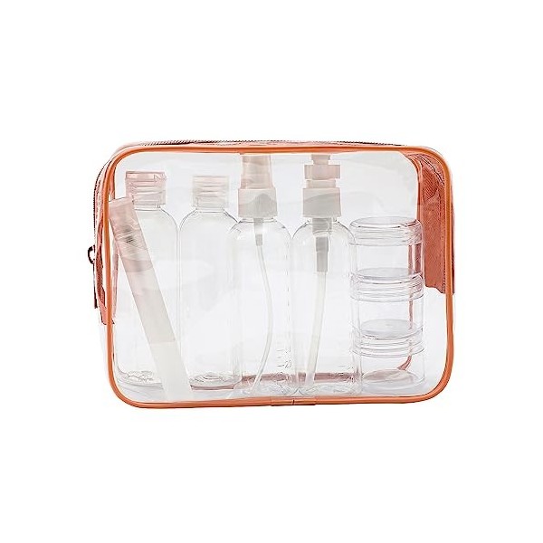 MOCOCITO Trousse de Toilette Transparente + Sac Scellé Refermables 20x20cm par Les règlements EU & UK Bagages à Main | Kit 