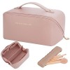 Lannvan Trousse de Toilette Femme, PU Imperméable Trousse de Toilette Femme Voyage, Trousse Maquillage Grande Capacité avec C