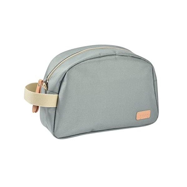 BÉABA, Trousse de toilette Bebe, Trousse de Soin bebe, Sac Geneve, Tissu Impermeable, 2 poches intérieures, Vert sauge