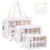 Aucuu Trousse de Toilette Transparente Set, 4PC Trousse de Toilette Étanche en PVC, Impermeable Portable Trousse de Maquillag