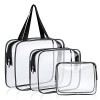 Aucuu 3PCS Trousse de Toilette Transparente, Kit de Voyage pour l’Avion, PVC Étanche Trousse de Maquillage Voyage, Sac de Ran