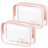 Aucuu 3PCS Trousse de Toilette Transparente, Kit de Voyage pour l’Avion, PVC Étanche Trousse de Maquillage Voyage, Sac de Ran