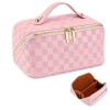 JUYANO Trousse à Maquillage Femme Grande Capacité Trousse de Toilette Voyage Portable Cuir PU Sac Cosmétique Étanche Sac de R