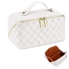 JUYANO Trousse à Maquillage Femme Grande Capacité Trousse de Toilette Voyage Portable Cuir PU Sac Cosmétique Étanche Sac de R