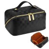 JUYANO Trousse à Maquillage Femme Grande Capacité Trousse de Toilette Voyage Portable Cuir PU Sac Cosmétique Étanche Sac de R