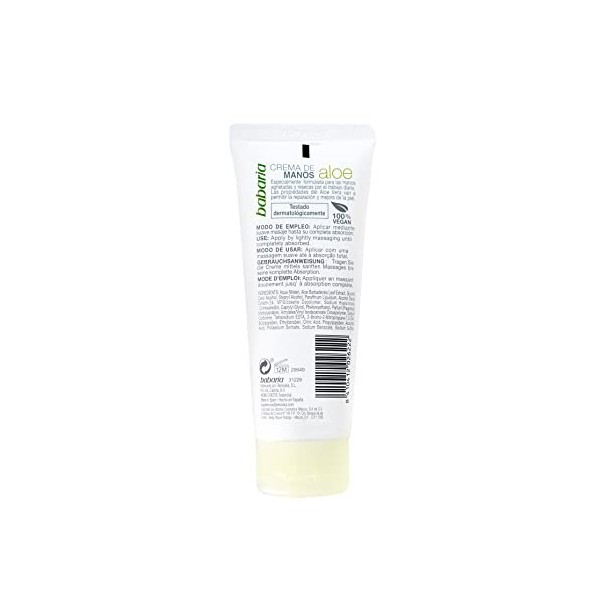 Babaria Aloe Vera Crème de Mains 100 ml