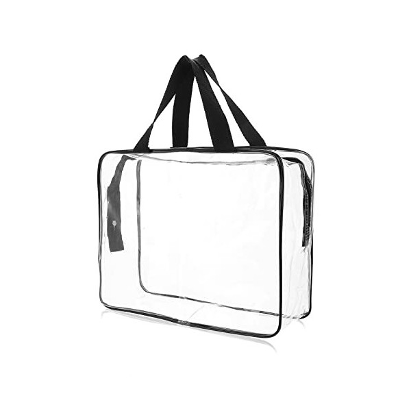 Sibba Sac fourre-Tout Transparent, Grande Trousse de Rangement Transparente pour Maquillage étanche étanche Fermeture éclair 