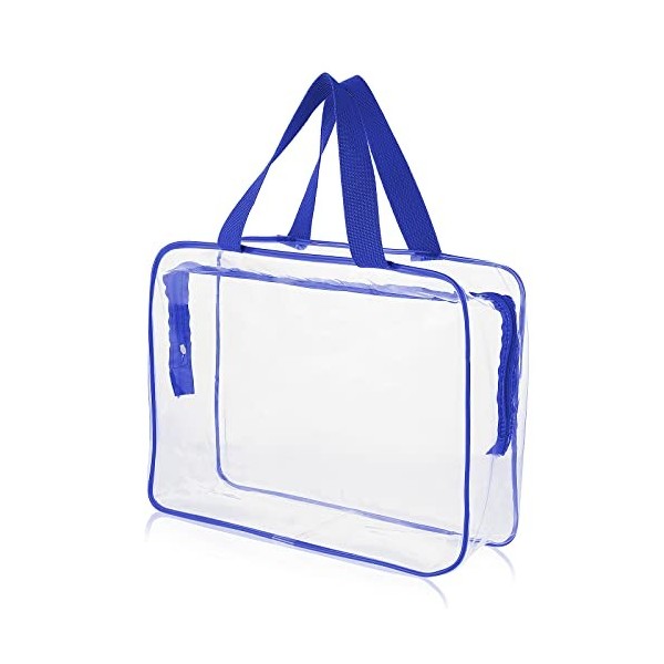 Sibba Sac fourre-Tout Transparent, Grande Trousse de Rangement Transparente pour Maquillage étanche étanche Fermeture éclair 