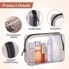 Trousse de Toilette Transparente 4 pièces, étanche Sac Cosmétiques PVC Multifonction Kit de Voyage Liquides TSA lAvion pour 