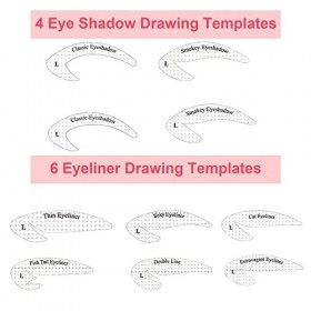 Eyeliner Pochoir Autocollants Réutilisable 8 PCS,SUPRROW Sticker Pochoir Fard à Paupières Eyeliner Dautocollants Auxiliaires