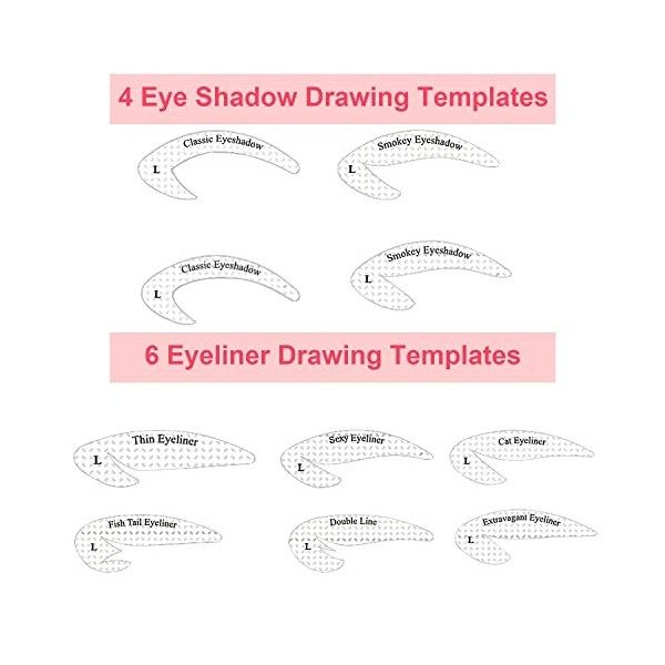 Eyeliner Pochoir Autocollants Réutilisable 8 PCS,SUPRROW Sticker Pochoir Fard à Paupières Eyeliner Dautocollants Auxiliaires