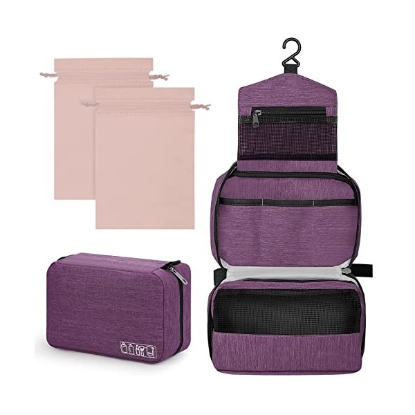 Sarsumir Trousse de Toilette Femme Homme Voyage Trousse Maquillage Trousse Toilette Grande Capacité 1 Trousses de Toilette + 