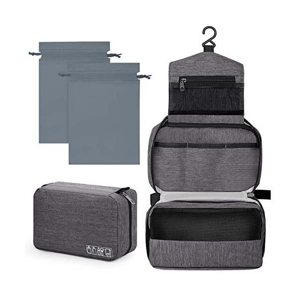 Sarsumir Trousse de Toilette Femme Homme Voyage Trousse Maquillage Trousse Toilette Grande Capacité 1 Trousses de Toilette + 