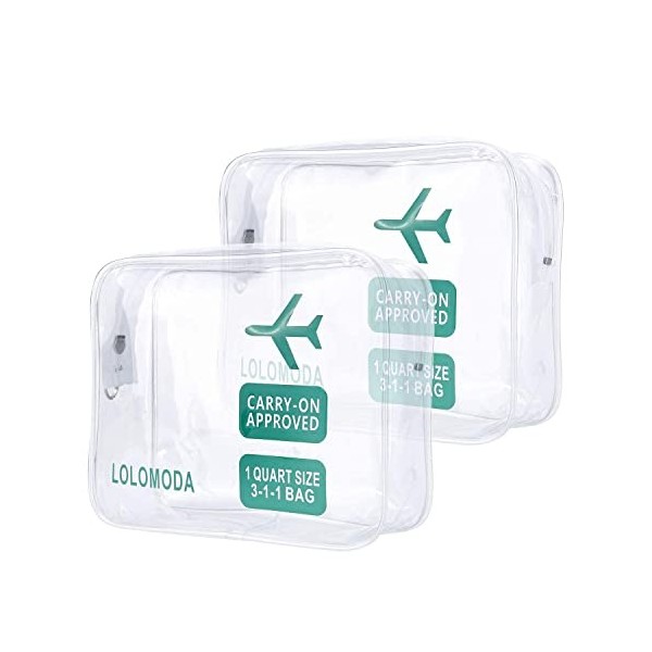 Biwat Trousse de Toilette Transparente - 2 Sacs davion Transparents - pour Le Transport de liquides - Transparente pour Homm