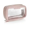 Trousse à Maquillage Femme Transparente - Petite Trousse de Toilette pour Femme et Pochette à cosmétiques - Rose - Lily Engla