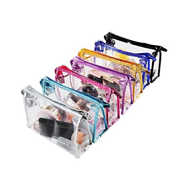 Trousse de Toilette Transparente, Comius Sharp 7 Pièces Transparent Portable Voyage Trousse de Toilette, Imperméables Trousse