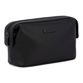 PIQUADRO Beauty en Cuir Un COMPART, Noir, 26X15.5X10.5, Contemporain