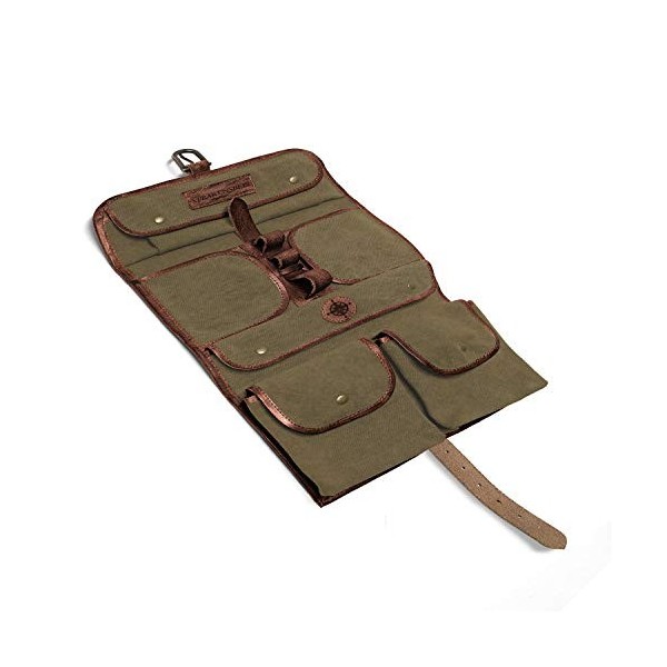 DRAKENSBERG Trousse de Toilette Suspendue en Toile Sid - Nécessaire de Voyage Style Aventure avec Nombreux Compartiments - 